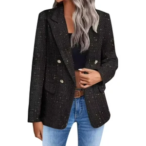 Button Short Blazer with Pockets