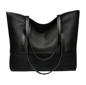 Vegan Leather & Waterproof Oxford Tote Bag – Large Capacity Shoulder Handbag for Work, Travel & Gym