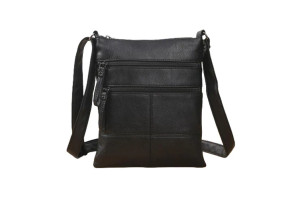 Vegan Leather 3 Zippers Shoulder Bag Version 1