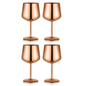 New Version Red Wine Stainless Steel  Glasses Set - 4 packs