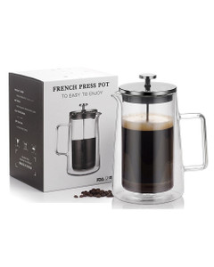 Double-Wall Insulated Coffee Maker - Stainless Steel French Press
