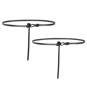 No-Hole Knot Skinny Ladies Belt – 2-Pack Sleek Adjustable Waist Belts with Effortless Twist Knot Design