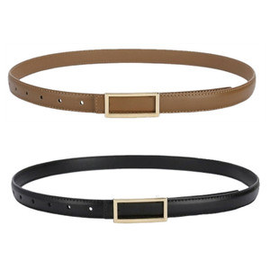 Genuine Leather Skinny Belt – 2-Pack Timeless Thin Waist Belts with Versatile Fit & Polished Buckle