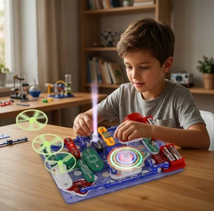 Kids Electronic Circuit Kit – Educational STEM Science Toy with Premium ABS Copper Blocks for Learn & Play