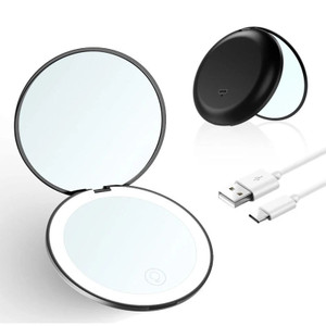 10x Magnification Compact Mirror with LED Light – Flawless Makeup Anywhere