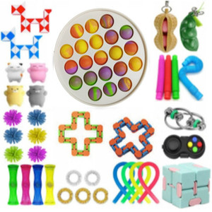 37pcs Sensory Fidget Toys Set, Anti-Stress Hand Toys Bundle, Cool Stress Relief Toy Assortment Pack for Kids and Adults