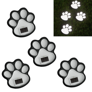 Dog Paw Solar Light – Decorative Outdoor Solar Lamp – Cute & Energy-Efficient Garden Lighting- 4 pack
