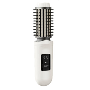 2 in 1 Cordless Hair Curler & Straightener Brush – Rechargeable Electric Styling Brush for Smooth Hair & Effortless Waves