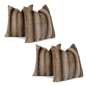 Texture Plush Single Side Cushion Covers - 4 Packs
