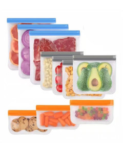 10 Pack Reusable Freezer Storage Bags – PEVA Food Storage Bags for Kitchen & Meal Preparation