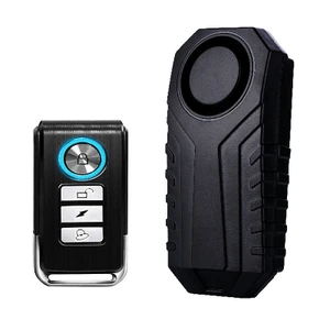 Wireless Bicycle Alarm with Remote Control – Black ABS