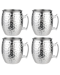Moscow Mule Copper Mugs 550ml - Hammered Cocktail Cups - 4 Pack