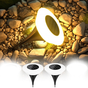 Solar Ground Light 2 Pack – Outdoor Waterproof LED Landscape Lighting 