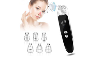 ICB Blackhead Remover Vacuum, Rechargeable Facial Cleansing Brush with LCD Screen