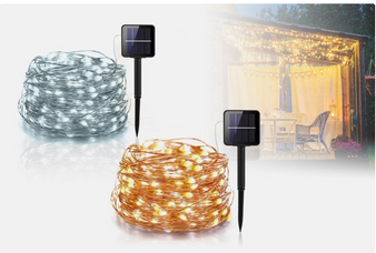 Solar 100 LED String  Lights with 8 Modes Waterproof Decoration Copper