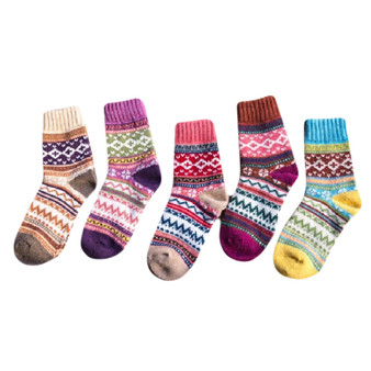 5 Pairs Thick Warm Winter Wool Socks Mens Hiking Socks Soft Casual Socks for Men 5 Pairs Thick Warm Winter Wool Socks Mens Hiking Socks Soft Casual Socks for Men