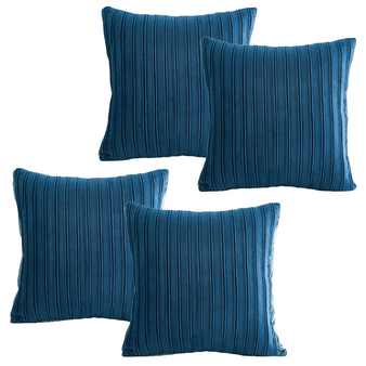 Dutch Velvet Striped Pleated Throw Pillow Cover - 4 Packs