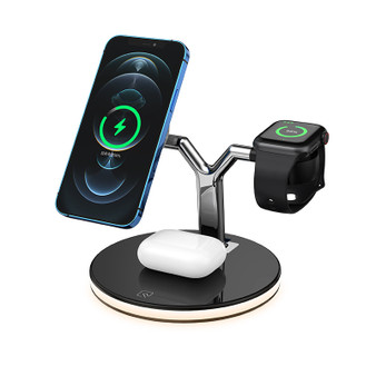 ICB 3 in 1 Wireless Charging Station Y Shape 15W Wireless Charger for Apple iPhone 16 Series Apple Watch ICB 3 in 1 Wireless Charging Station Y Shape 15W Wireless Charger for Apple iPhone 16 Series Apple Watch
