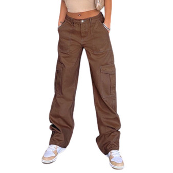 Denim Semi-Elastic Design Cargo Pants Denim Semi-Elastic Design Cargo Pants