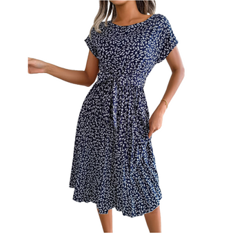 In Style Bandage Floral Pleated Skirt