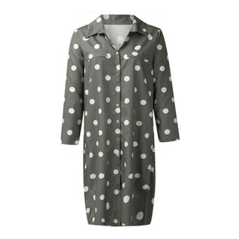 Summer Polka Dot Print Maxi Dress Women's Button Slit Long Flowy Shirt Summer Dresses for Women with Pocket Summer Polka Dot Print Maxi Dress Women's Button Slit Long Flowy Shirt Summer Dresses for Women with Pocket