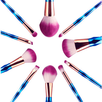 10pcs Unicorn Make-up Brush Version 2 Gold - White & Purple Brush