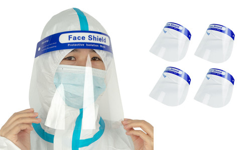 Safety Face Shields Ultra Clear Protective Full Face Shields - 4 Pack 