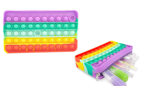 Pop Bubble Pencil Cases Stress Relieving Sensory Push Toy