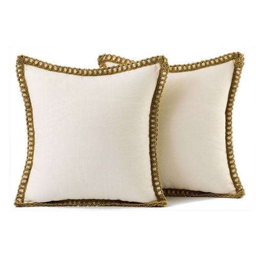Thread Stitching Edges Throw Pillow Cover - 2 Packs