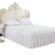 Wrap Around Bed Skirt Three Fabric Sides Elastic Dust Ruffled Tailored Drop, Easy to Install Fade Resistant - Queen
