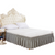 Wrap Around Bed Skirt Three Fabric Sides Elastic Dust Ruffled Tailored Drop, Easy to Install Fade Resistant - Queen