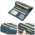 Women's Leather RFID Blocking Bifold Wallet with Multiple Card Slots and Secure Clasp