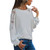 Long Sleeve Shirts for Women Casual Round Neck Lace Tunic Tops
