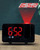 Digital Curve LED Projector Alarm Clock with White Light for Bedroom, Ceiling Wall Easy to Use, Black with Red Light