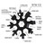 ICB 18-in-1 Snowflake Multi Tool Stainless Portable Steel Multi-Tool for Outdoor Travel Camping Adventure Daily Tool