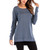 Women's Long Sleeve Shirts Side Split Casual Loose Pullover Tunic Tops