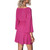 Womens 3 4 Sleeve Round Neck Flared Sleeve Dress
