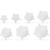 12pcs Silicone Stretchable Lids 6x Transparent Round Shape 6x Blue Rectangle