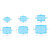 12pcs Silicone Stretchable Lids 6x Transparent Round Shape 6x Blue Rectangle