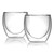 Double Wall Glass Coffee Mugs - 250ml Thermally Insulated Clear Glasses for Hot & Cold Beverages - 2 Pack 