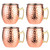 Moscow Mule Copper Mugs - 550ml Hammered Stainless Steel Cocktail Cups with Handles for Chilled Drinks, Bar - 4-Pack 
