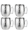 Moscow Mule Copper Mugs - 550ml Hammered Stainless Steel Cocktail Cups with Handles for Chilled Drinks, Bar - 4-Pack