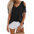 Womens Cold Shoulder Basic Tee Tops