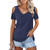 Womens Cold Shoulder Basic Tee Tops
