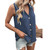 Womens Sleeveless Collar Tank Shirt
