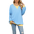 Women Casual Loose Contrast Colour Jumper