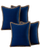 Thread Stitched Edges Throw Pillow Covers Modern Square Cushion Cases with Invisible Zipper Decor - 4 Pack