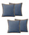 Thread Stitched Edges Throw Pillow Covers Modern Square Cushion Cases with Invisible Zipper Decor - 4 Pack