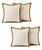 Thread Stitched Edges Throw Pillow Covers Modern Square Cushion Cases with Invisible Zipper Decor - 4 Pack