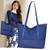 Vegan Leather & Waterproof Oxford Tote Bag – Large Capacity Shoulder Handbag for Work, Travel & Gym